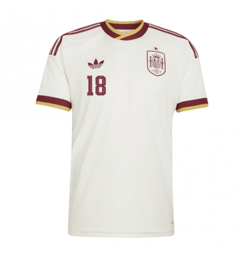 Spanje Martin Zubimendi #18 Uit tenue WK 2026 Voetbalshirt Korte Mouw 2 Spanje Martin Zubimendi #18 Uit tenue WK 2026 Voetbalshirt Korte Mouw 2