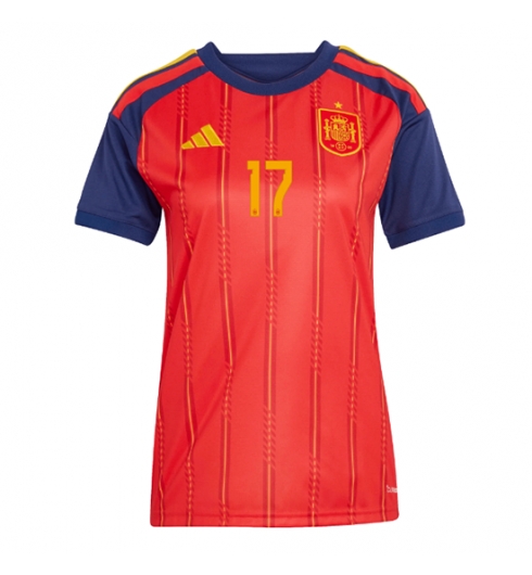 Spanje Nico Williams #17 Thuis tenue Dames WK 2026 Voetbalshirt Korte Mouw 2 Spanje Nico Williams #17 Thuis tenue Dames WK 2026 Voetbalshirt Korte Mouw 2