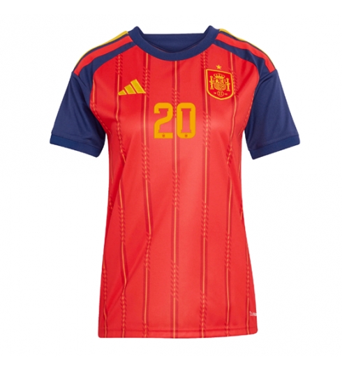 Spanje Pedri Gonzalez #20 Thuis tenue Dames WK 2026 Voetbalshirt Korte Mouw 2 Spanje Pedri Gonzalez #20 Thuis tenue Dames WK 2026 Voetbalshirt Korte Mouw 2