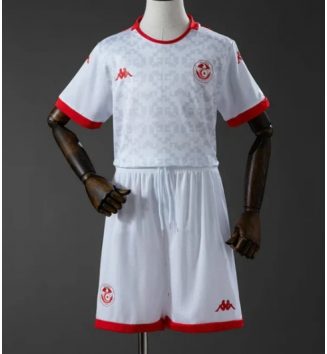 Tunesië Uit tenue Kids WK 2026 Voetbalshirt Korte Mouw + Shorts