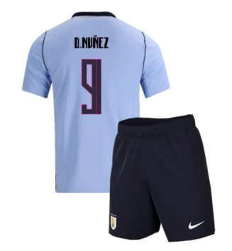 Uruguay Darwin Nunez #9 Thuis tenue Kids WK 2026 Voetbalshirt Korte Mouw + Shorts Uruguay Darwin Nunez #9 Thuis tenue Kids WK 2026 Voetbalshirt Korte Mouw + Shorts