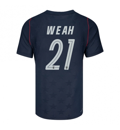 Verenigde Staten Timothy Weah #21 Uit tenue WK 2026 Voetbalshirt Korte Mouw Verenigde Staten Timothy Weah #21 Uit tenue WK 2026 Voetbalshirt Korte Mouw
