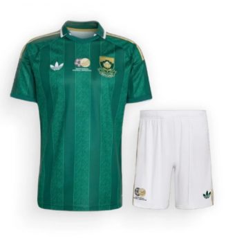 Zuid-Afrika Uit tenue Kids WK 2026 Voetbalshirt Korte Mouw + Shorts