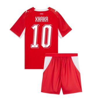 Zwitserland Granit Xhaka #10 Thuis tenue Kids WK 2026 Voetbalshirt Korte Mouw + Shorts Zwitserland Granit Xhaka #10 Thuis tenue Kids WK 2026 Voetbalshirt Korte Mouw + Shorts