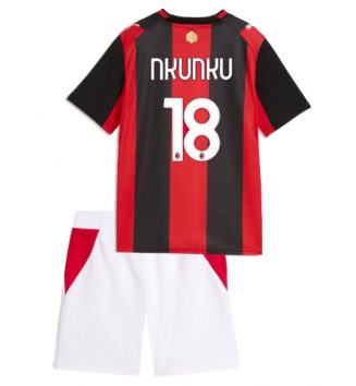 AC Milan Christopher Nkunku #18 Thuis tenue Kids 2026-27 Voetbalshirt Korte Mouw + Shorts