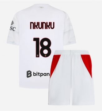 AC Milan Christopher Nkunku #18 Uit tenue Kids 2026-27 Voetbalshirt Korte Mouw + Shorts