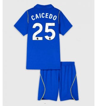 Chelsea Moises Caicedo #25 Thuis tenue Kids 2026-27 Voetbalshirt Korte Mouw + Shorts