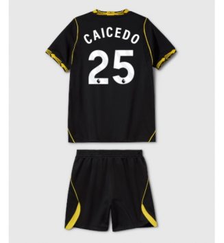 Chelsea Moises Caicedo #25 Uit tenue Kids 2026-27 Voetbalshirt Korte Mouw + Shorts