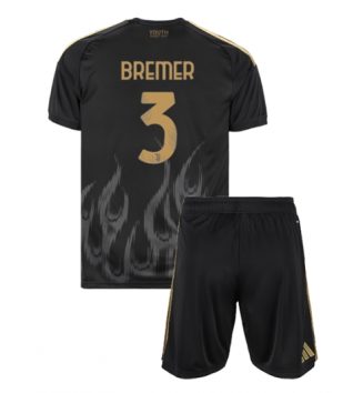 Juventus Gleison Bremer #3 Derde tenue Kids 2026-27 Voetbalshirt Korte Mouw + Shorts Juventus Gleison Bremer #3 Derde tenue Kids 2026-27 Voetbalshirt Korte Mouw + Shorts