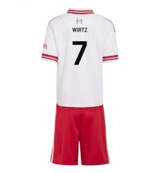 Liverpool Florian Wirtz #7 Uit tenue Kids 2026-27 Voetbalshirt Korte Mouw + Shorts