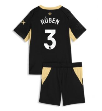 Manchester City Ruben Dias #3 Uit tenue Kids 2026-27 Voetbalshirt Korte Mouw + Shorts