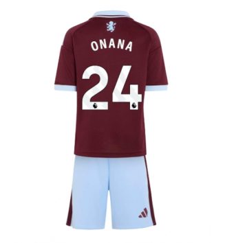 Aston Villa Amadou Onana #24 Thuis tenue Kids 2026-27 Voetbalshirt Korte Mouw + Shorts