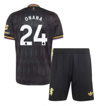Aston Villa Amadou Onana #24 Uit tenue Kids 2026-27 Voetbalshirt Korte Mouw + Shorts