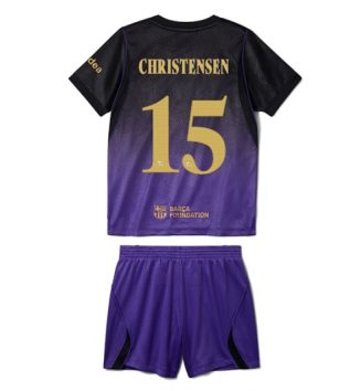 Barcelona Andreas Christensen #15 Uit tenue Kids 2026-27 Voetbalshirt Korte Mouw + Shorts