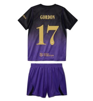 Barcelona Anthony Gordon #17 Uit tenue Kids 2026-27 Voetbalshirt Korte Mouw + Shorts