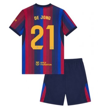 Barcelona Frenkie de Jong #21 Thuis tenue Kids 2026-27 Voetbalshirt Korte Mouw + Shorts