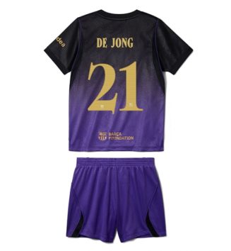 Barcelona Frenkie de Jong #21 Uit tenue Kids 2026-27 Voetbalshirt Korte Mouw + Shorts