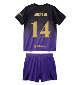 Barcelona Karim Adeyemi #14 Uit tenue Kids 2026-27 Voetbalshirt Korte Mouw + Shorts Barcelona Karim Adeyemi #14 Uit tenue Kids 2026-27 Voetbalshirt Korte Mouw + Shorts