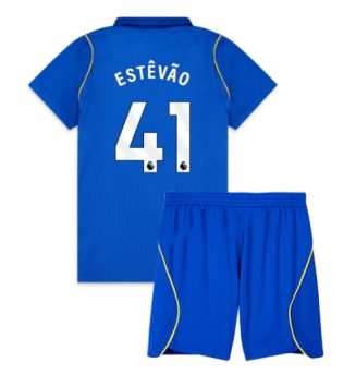 Chelsea Estevao Willian #41 Thuis tenue Kids 2026-27 Voetbalshirt Korte Mouw + Shorts