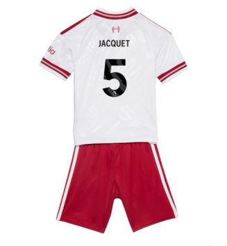Liverpool Jeremy Jacquet #5 Uit tenue Kids 2026-27 Voetbalshirt Korte Mouw + Shorts Liverpool Jeremy Jacquet #5 Uit tenue Kids 2026-27 Voetbalshirt Korte Mouw + Shorts
