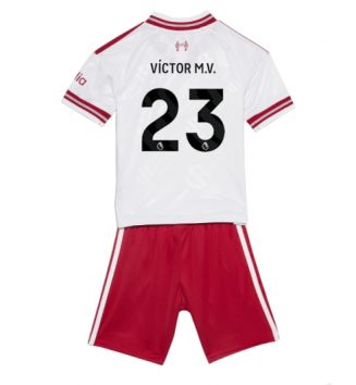 Liverpool Victor Munoz #23 Uit tenue Kids 2026-27 Voetbalshirt Korte Mouw + Shorts Liverpool Victor Munoz #23 Uit tenue Kids 2026-27 Voetbalshirt Korte Mouw + Shorts