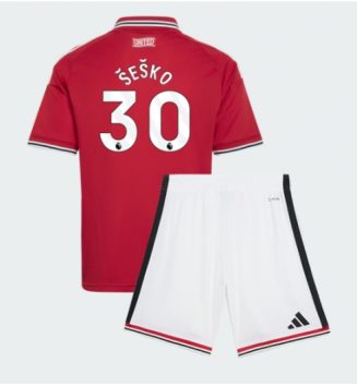 Manchester United Benjamin Sesko #30 Thuis tenue Kids 2026-27 Voetbalshirt Korte Mouw + Shorts