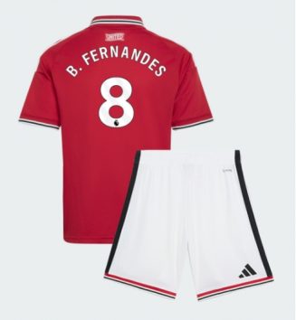 Manchester United Bruno Fernandes #8 Thuis tenue Kids 2026-27 Voetbalshirt Korte Mouw + Shorts