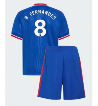 Manchester United Bruno Fernandes #8 Uit tenue Kids 2026-27 Voetbalshirt Korte Mouw + Shorts