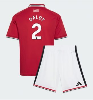 Manchester United Diogo Dalot #2 Thuis tenue Kids 2026-27 Voetbalshirt Korte Mouw + Shorts