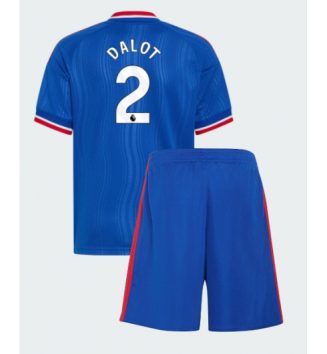 Manchester United Diogo Dalot #2 Uit tenue Kids 2026-27 Voetbalshirt Korte Mouw + Shorts