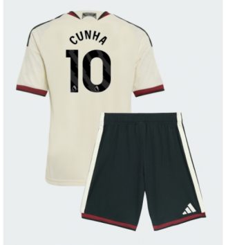 Manchester United Matheus Cunha #10 Derde tenue Kids 2026-27 Voetbalshirt Korte Mouw + Shorts