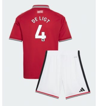 Manchester United Matthijs de Ligt #4 Thuis tenue Kids 2026-27 Voetbalshirt Korte Mouw + Shorts