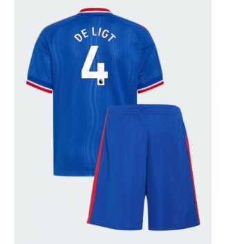 Manchester United Matthijs de Ligt #4 Uit tenue Kids 2026-27 Voetbalshirt Korte Mouw + Shorts