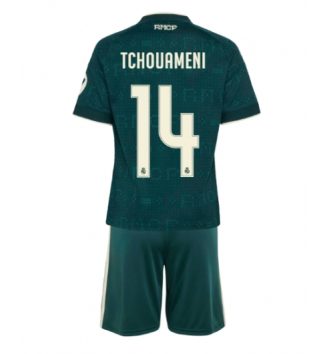 Real Madrid Aurelien Tchouameni #14 Uit tenue Kids 2026-27 Voetbalshirt Korte Mouw + Shorts