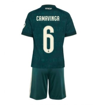 Real Madrid Eduardo Camavinga #6 Uit tenue Kids 2026-27 Voetbalshirt Korte Mouw + Shorts