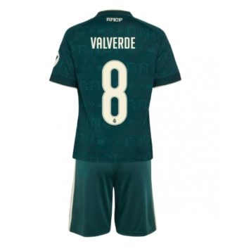 Real Madrid Federico Valverde #8 Uit tenue Kids 2026-27 Voetbalshirt Korte Mouw + Shorts